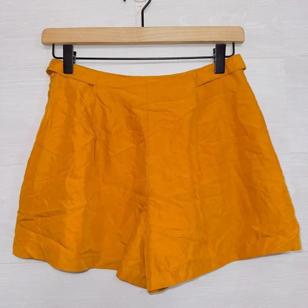 Urban Outfitters Women's Orange High Waisted Silky Flowy Mini Shorts size 2